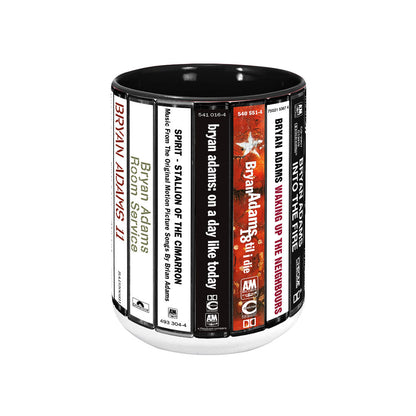 Bryan Adams Albums Cassette Collection Retro Accent Mug