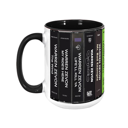 Warren Zevon Albums Cassette Collection Retro Accent Mug
