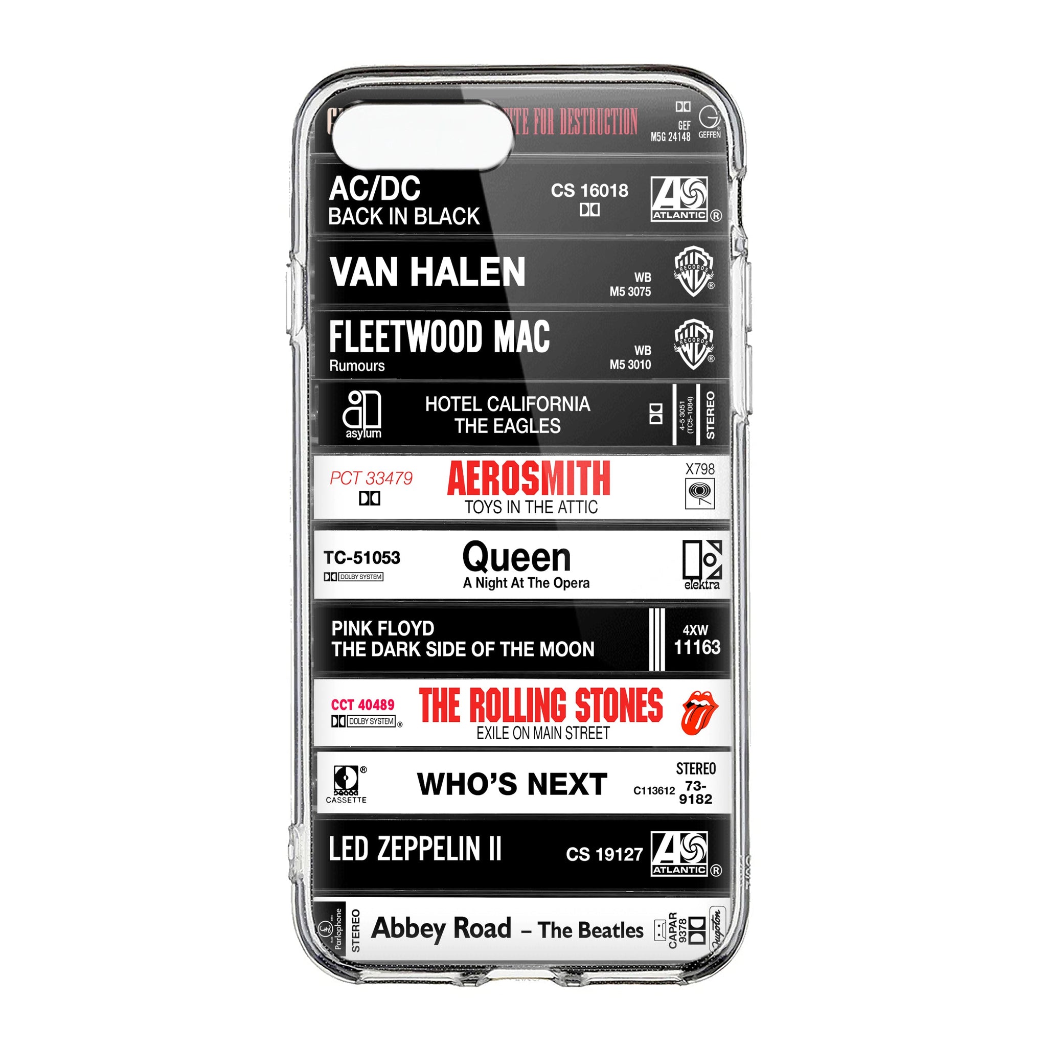 Classic Rock Band Albums Cassette Collection Retro Phone Case