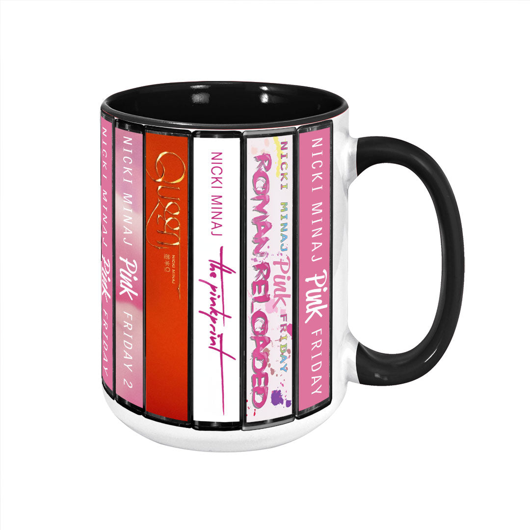 Nicki Minaj Albums Cassette Collection Retro Accent Edge-to-Edge Printed Mug