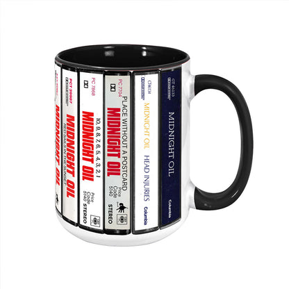 Midnight Oil Albums Cassette Collection Retro Accent Mug