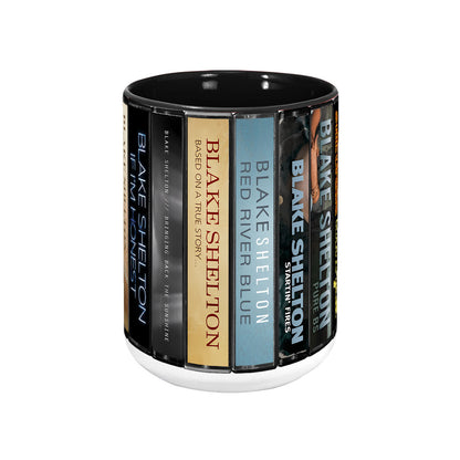 Blake Shelton Albums Cassette Collection Retro Accent Mug