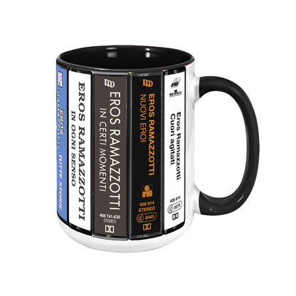Eros Ramazzotti Albums Cassette Collection Retro Accent Mug