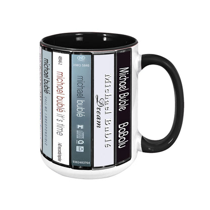 Michael Bublé Albums Cassette Collection Retro Accent Mug