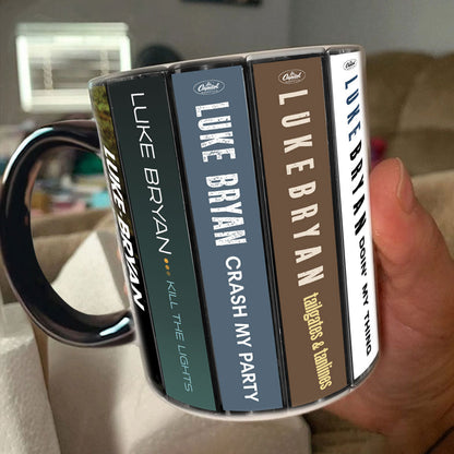 Luke Bryan Albums Cassette Collection Retro Accent Mug