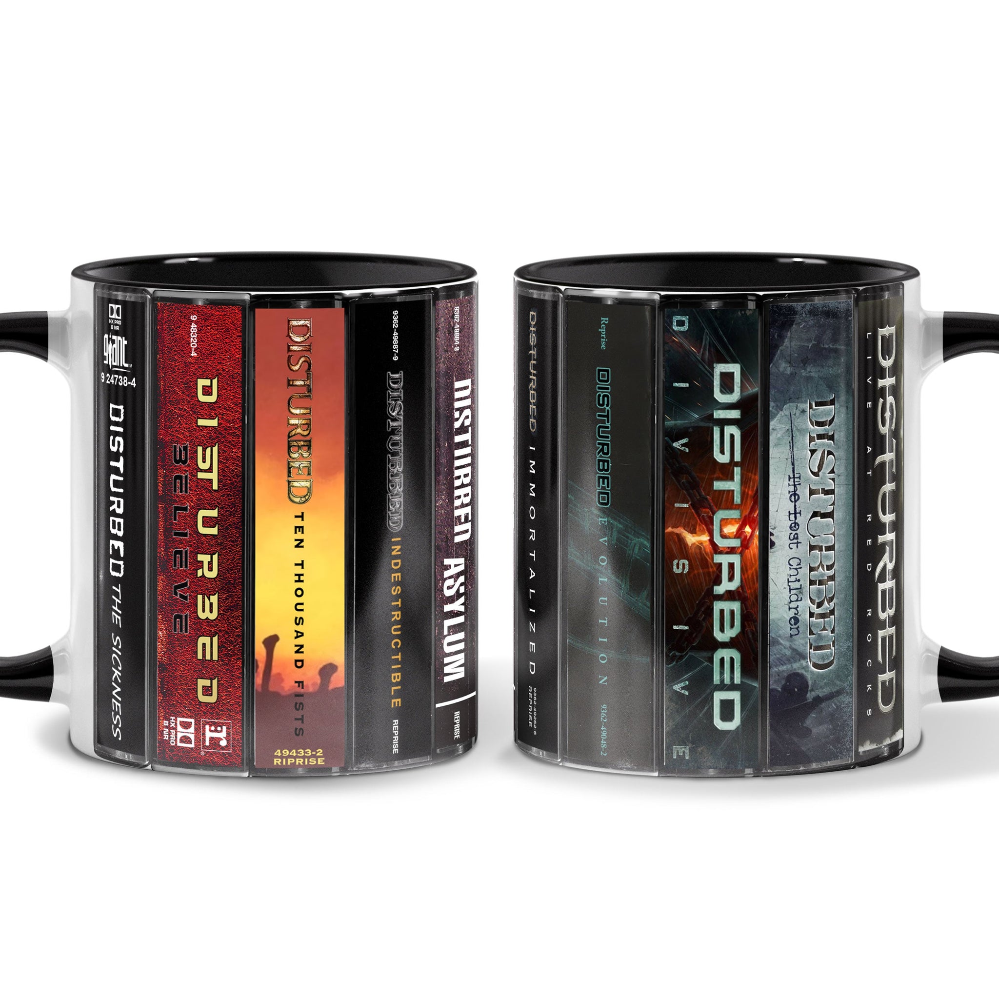 Disturbed Albums Cassette Collection Retro Accent Mug