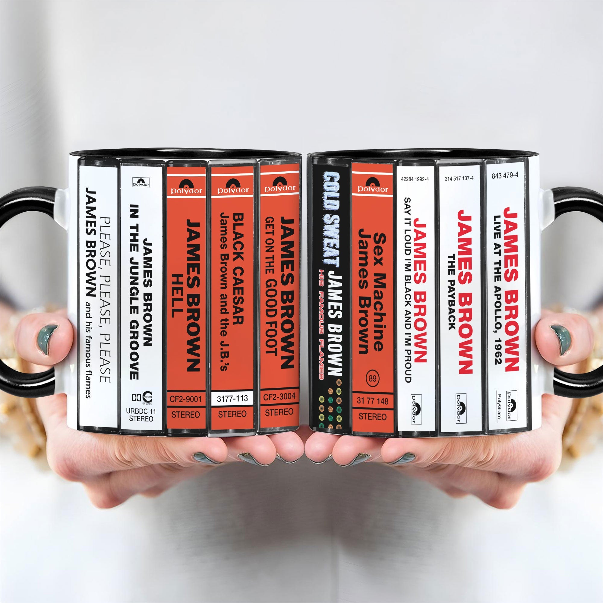 James Brown Albums Cassette Collection Retro Accent Mug