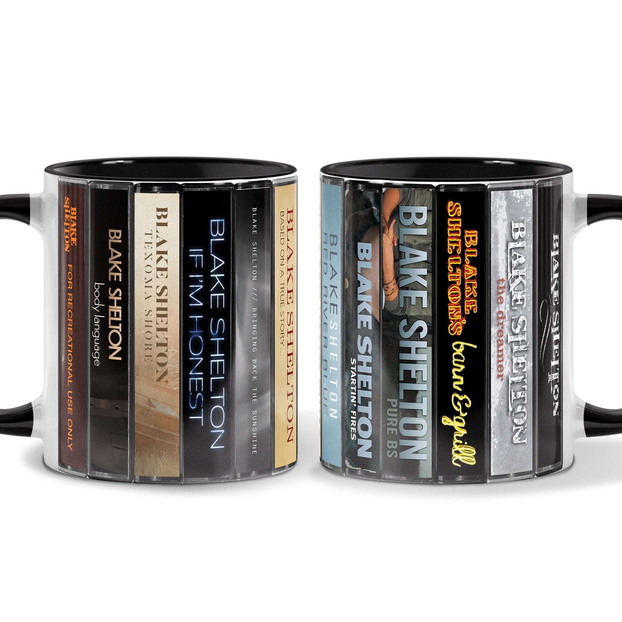 Blake Shelton Albums Cassette Collection Retro Accent Mug