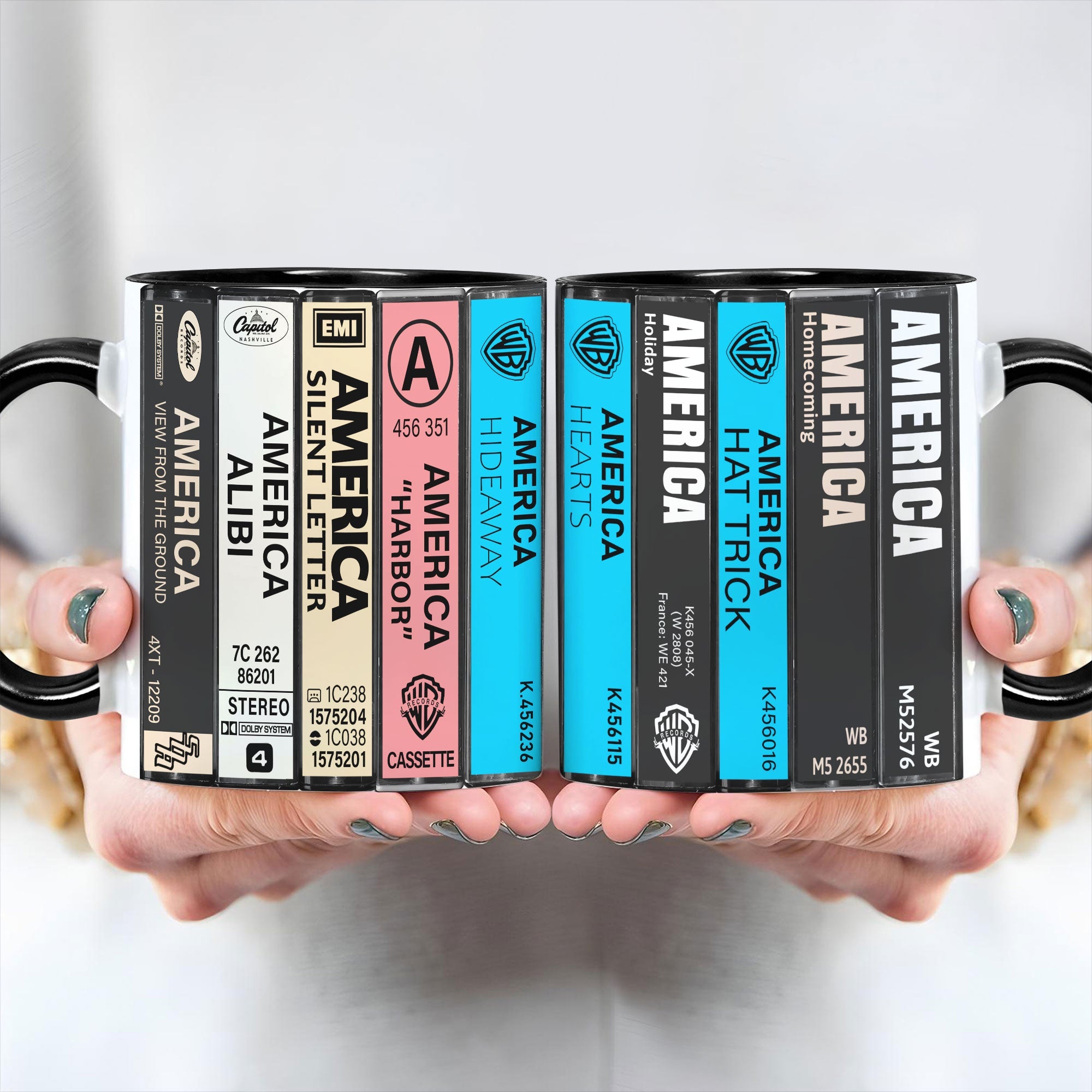 America Albums Cassette Collection Retro Accent Mug