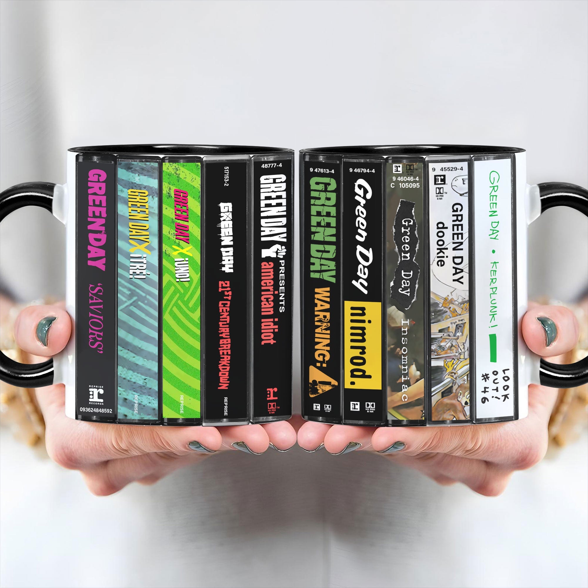 Green Day Albums Cassette Collection Retro Accent Mug
