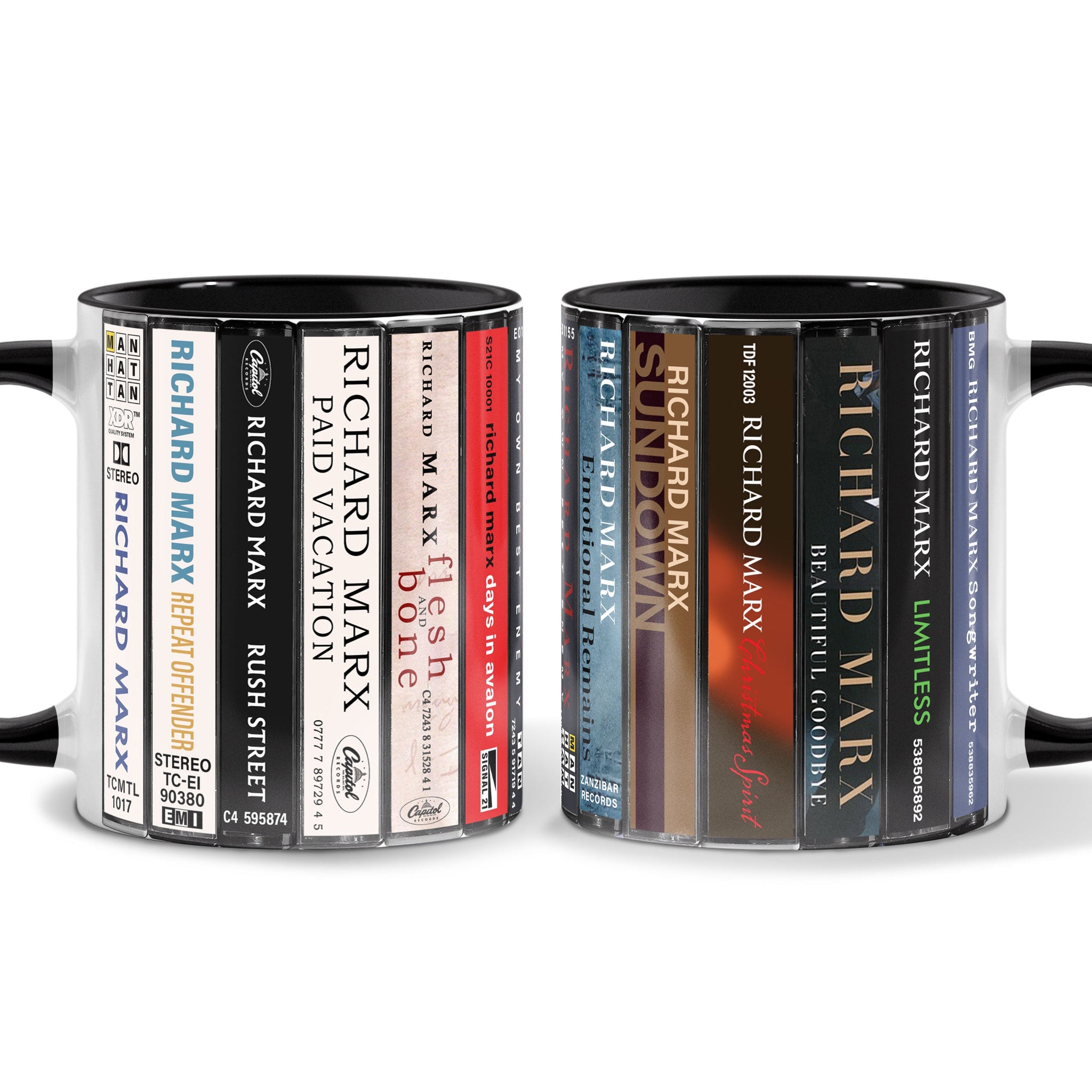 Richard Marx Albums Cassette Collection Retro Accent Mug