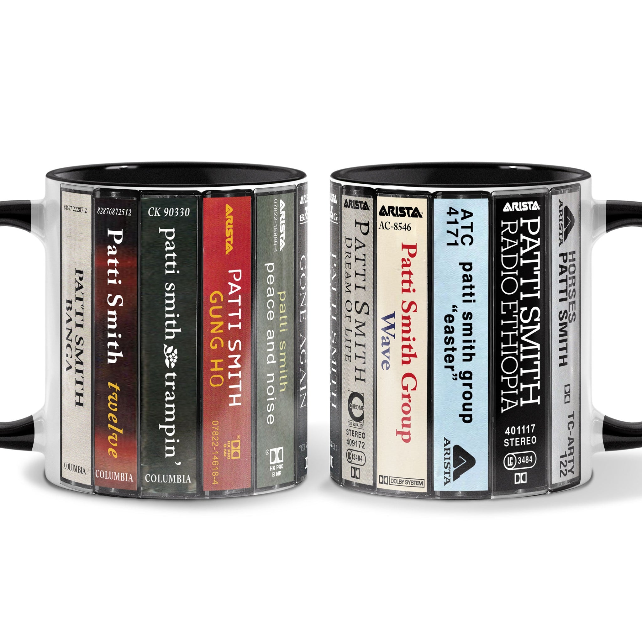 Patti Smith Albums Cassette Collection Retro Accent Mug