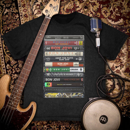 Bon Jovi Albums Cassette Retro Collection Premium Unisex T-Shirt