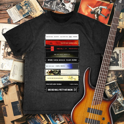 Nine Inch Nails Albums Cassette Retro Collection Premium Unisex T-Shirt