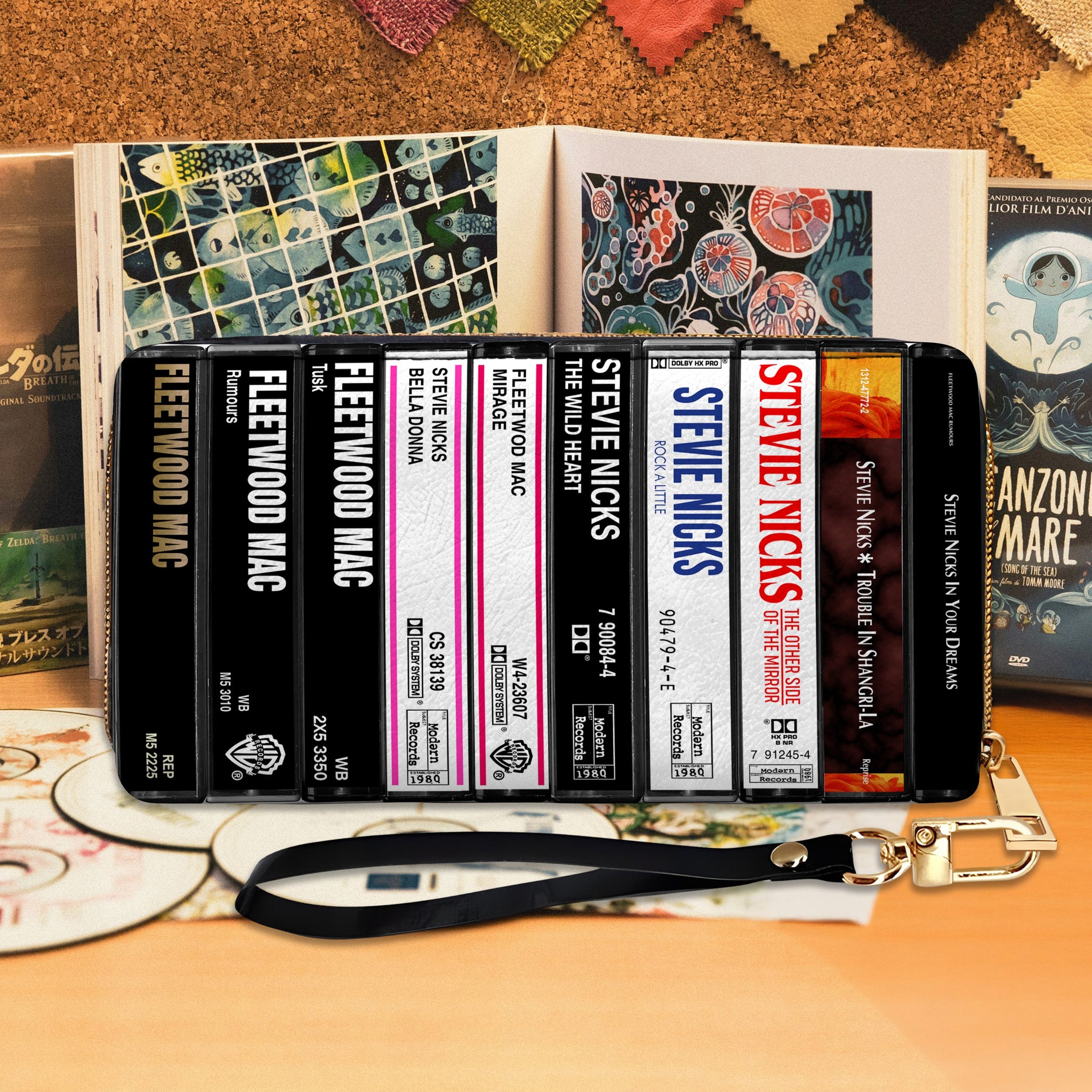 Stevie Nicks Albums Cassette Vintage Leather Long Wallet