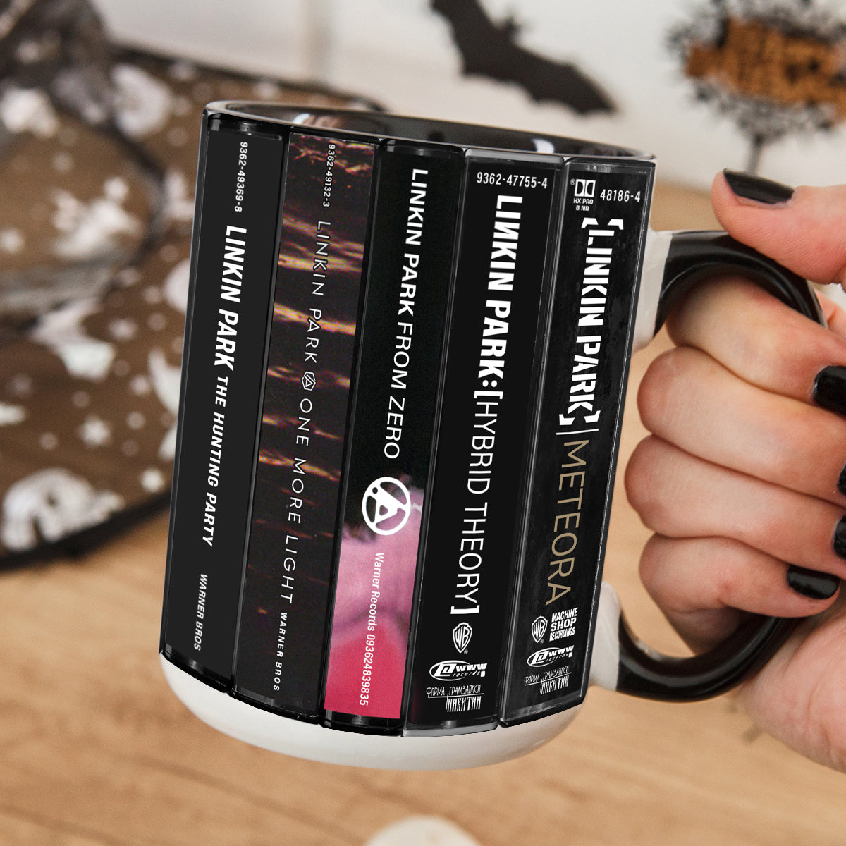 Linkin Park Albums Cassette Collection Retro Accent Edge-to-Edge Printed Mug