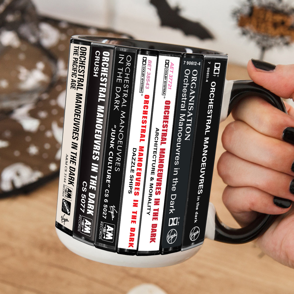 Orchestral Manoeuvres In The Dark Albums Cassette Collection Retro Accent Edge-to-Edge Printed Mug