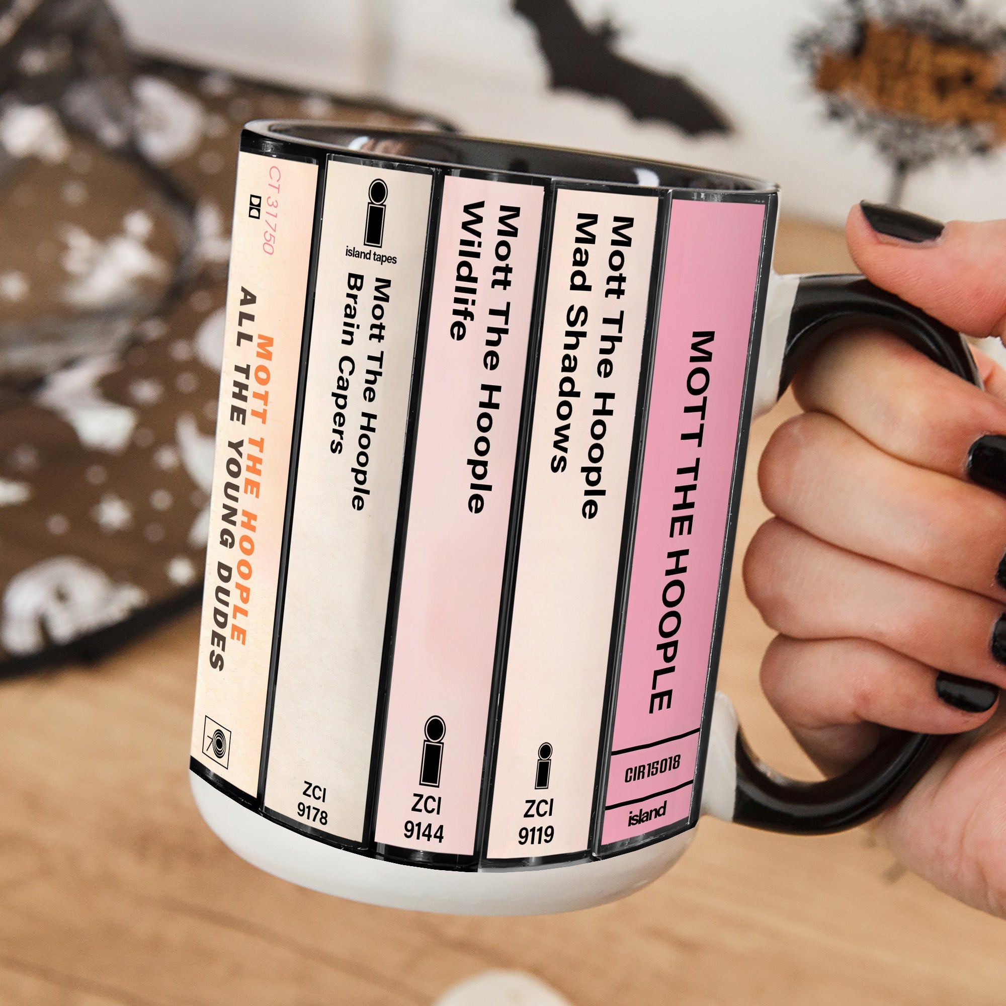 Mott The Hoople Albums Cassette Collection Retro Accent Edge-to-Edge Printed Mug