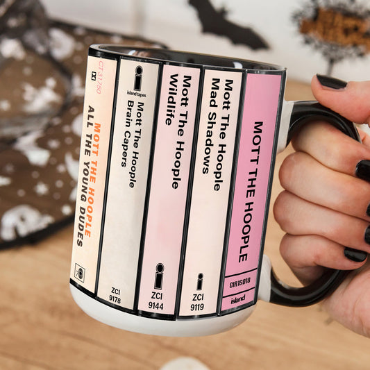 Mott The Hoople Albums Cassette Collection Retro Accent Edge-to-Edge Printed Mug