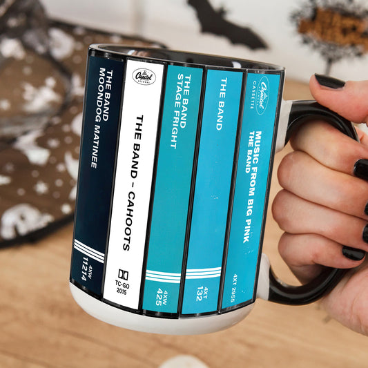 The Band Albums Cassette Collection Retro Accent Edge-to-Edge Printed Mug