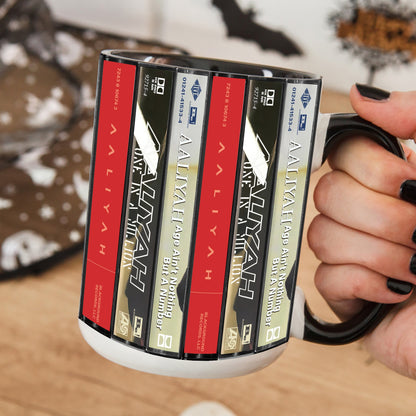 Aaliyah Albums Cassette Collection Retro Accent Edge-to-Edge Printed Mug
