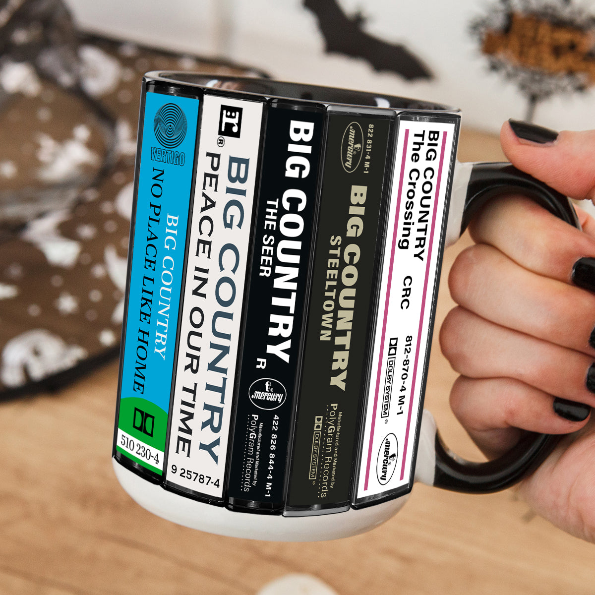 Big Country Albums Cassette Collection Retro Accent Edge-to-Edge Printed Mug