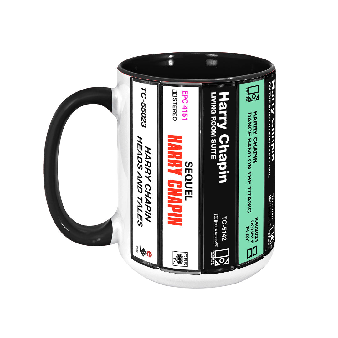 Harry Chapin Albums Cassette Collection Retro Accent Edge-to-Edge Printed Mug