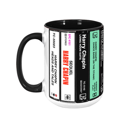 Harry Chapin Albums Cassette Collection Retro Accent Edge-to-Edge Printed Mug
