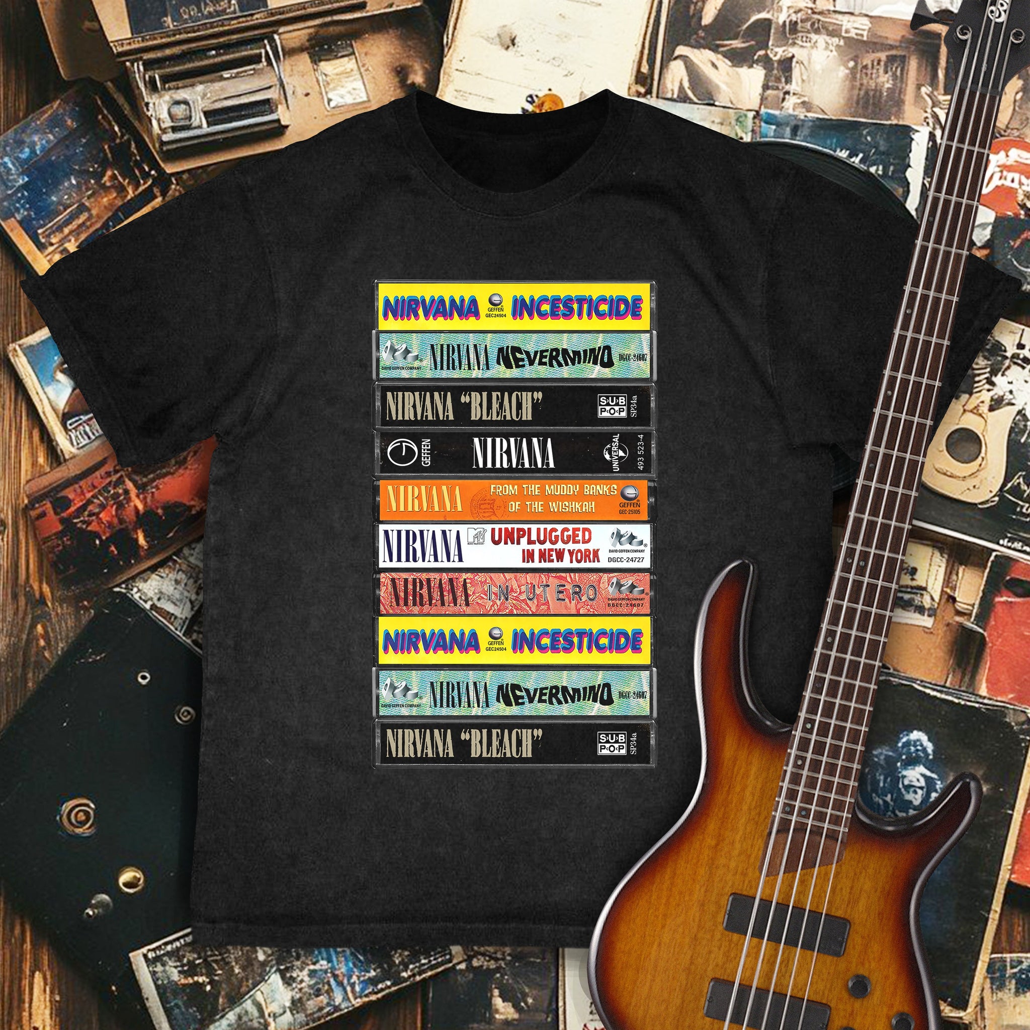 Nirvana Albums Cassette Retro Collection Premium Unisex T-Shirt