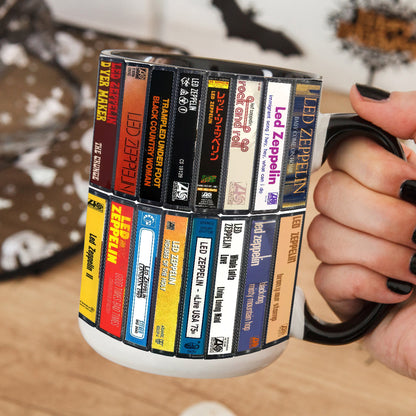 Led Zeppelin Albums Cassette Retro Collection Accent Mug - Extended Version