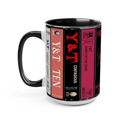 Y&T Albums Cassette Collection Retro Accent Edge-to-Edge Printed Mug