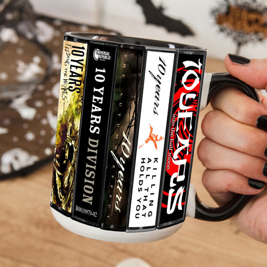 10 Years Albums Cassette Collection Retro Accent Mug