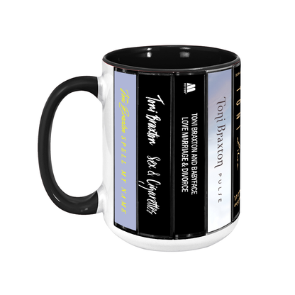 Toni Braxton Albums Cassette Collection Retro Accent Edge-to-Edge Printed Mug