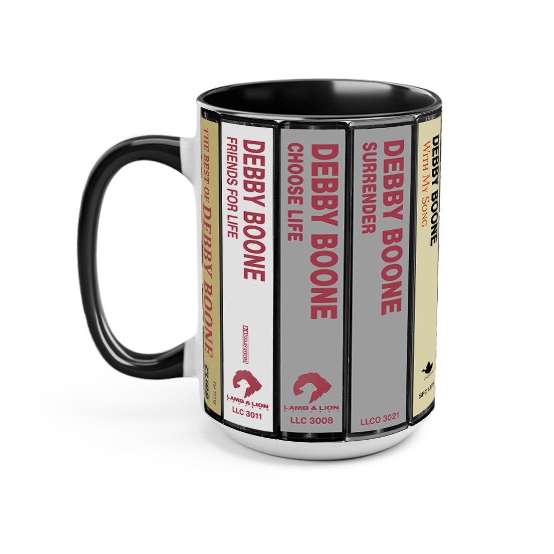 Debby Boone Albums Cassette Collection Retro Accent Edge-to-Edge Printed Mug