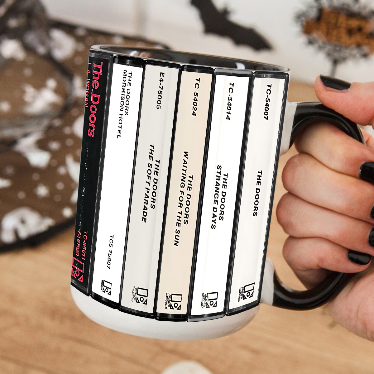 The Doors Albums Cassette Collection Retro Accent Mug
