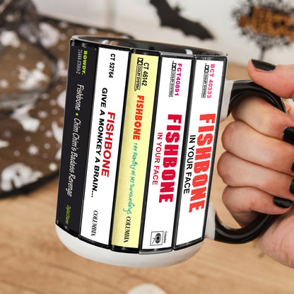 Fishbone Albums Cassette Collection Retro Accent Edge-to-Edge Printed Mug