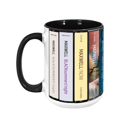 Maxwell Albums Cassette Collection Retro Accent Edge-to-Edge Printed Mug