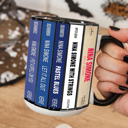 Nina Simone Albums Cassette Collection Retro Accent Mug