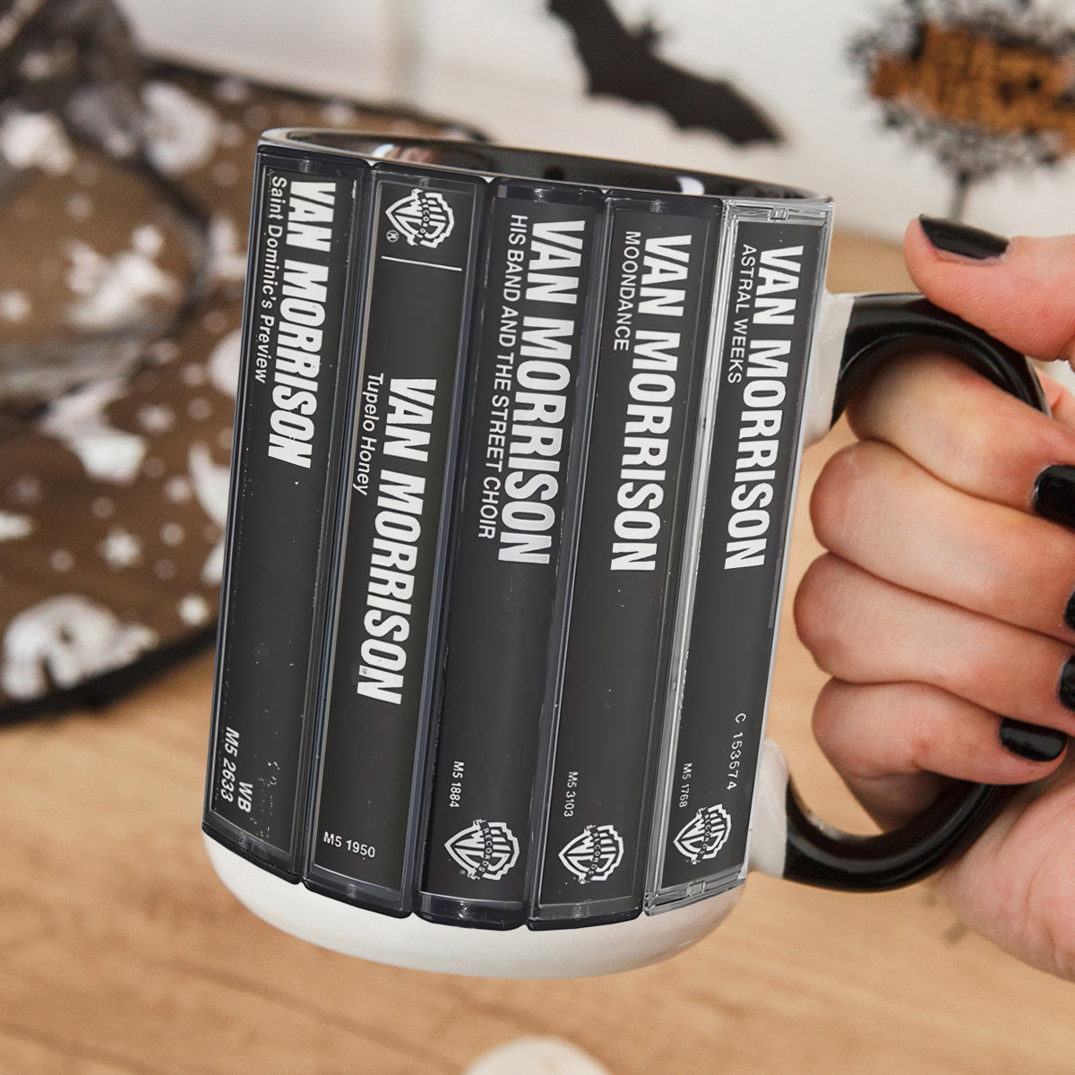 Van Morrison Albums Cassette Retro Collection Accent Mug