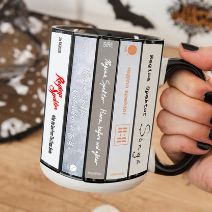 Regina Spektor Albums Cassette Collection Retro Accent Edge-to-Edge Printed Mug