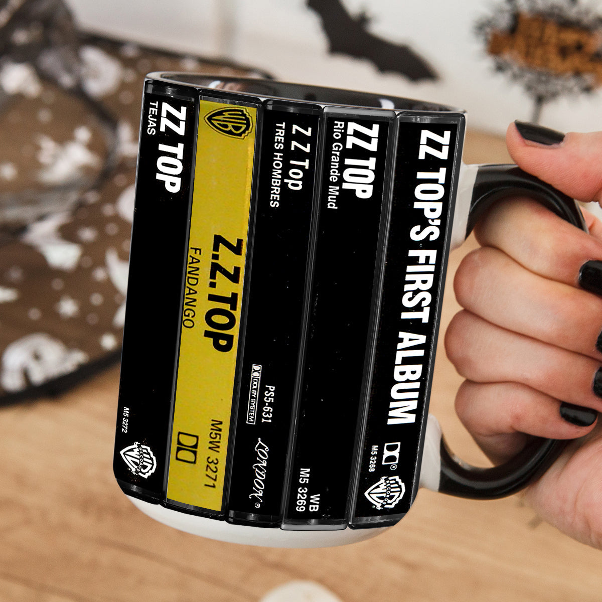 ZZ Top Albums Cassette Collection Retro Accent Mug