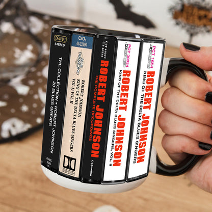 Robert Johnson Albums Cassette Collection Retro Accent Mug