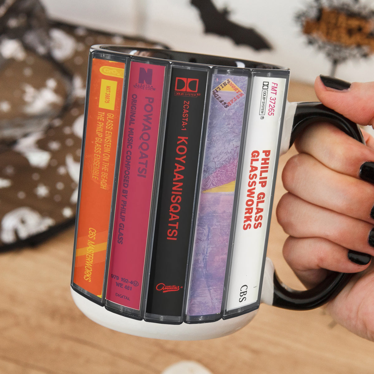 Philip Glass Albums Cassette Retro Collection Accent Mug