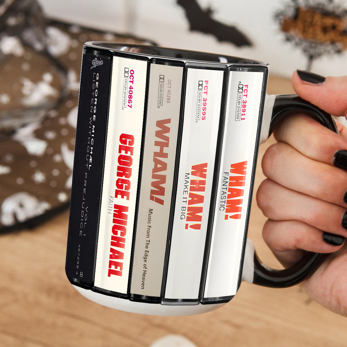 George Michael Albums Cassette Retro Accent Mug
