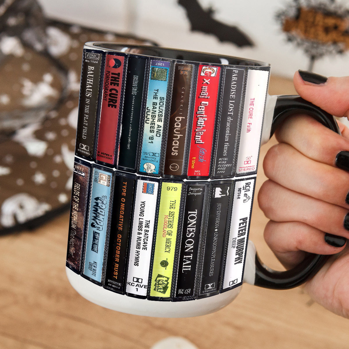 Goth Albums Cassette Retro Collection Accent Mug