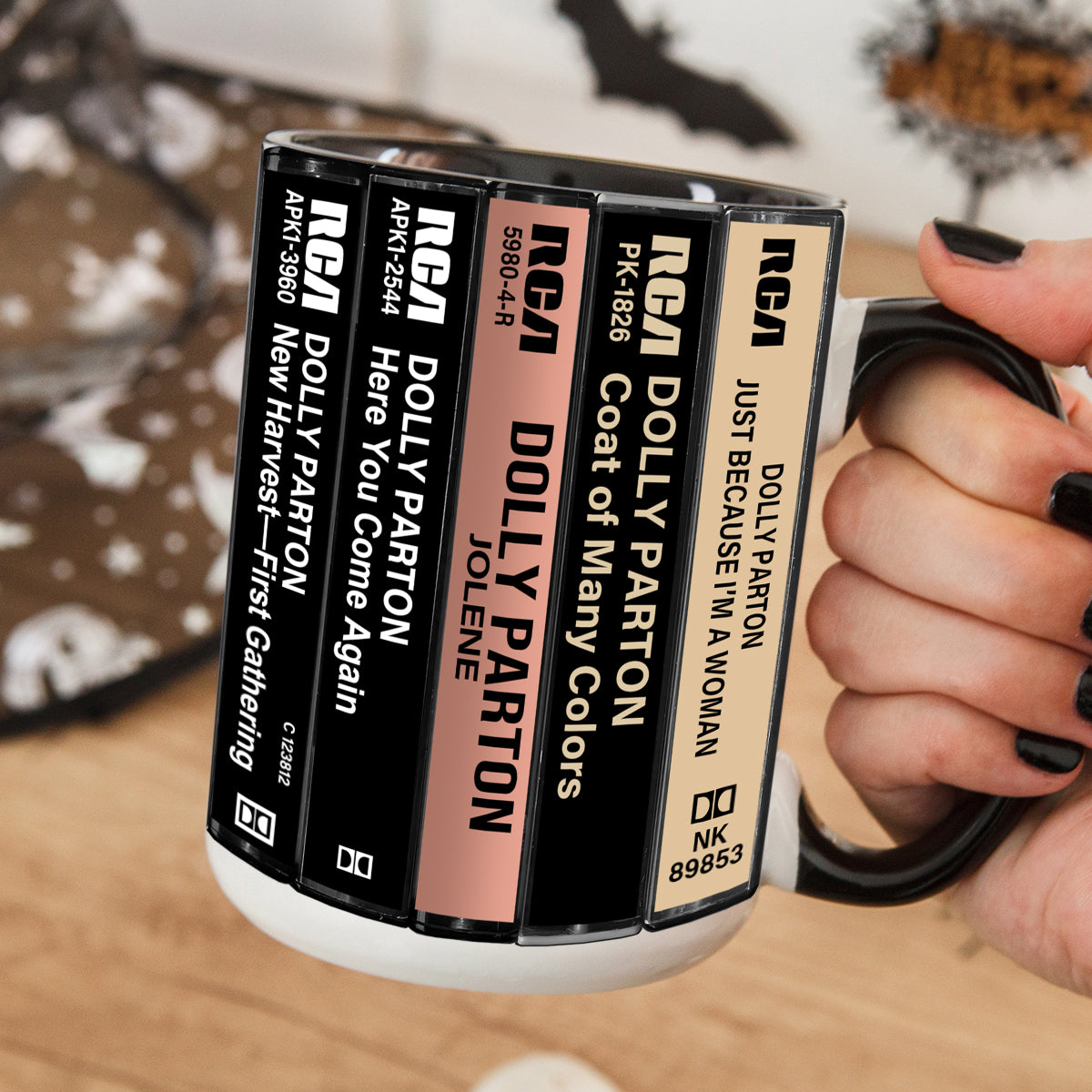 Dolly Parton Albums Cassette Retro Collection Accent Mug