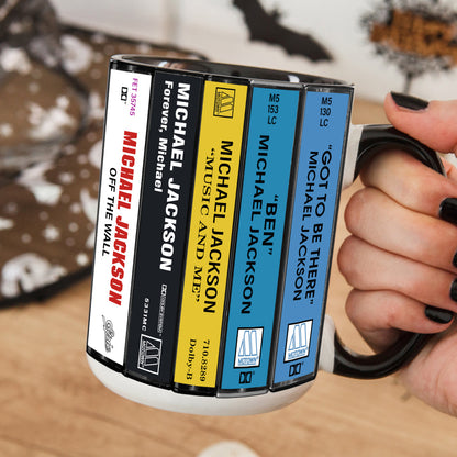 Michael Jackson Albums Retro Cassette Collection Accent Edge-to-Edge Printed Mug
