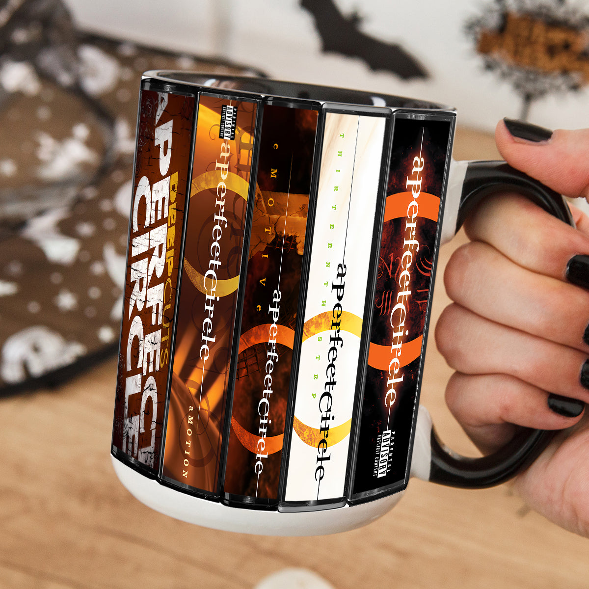 A Perfect Circle Albums Cassette Collection Retro Accent Mug