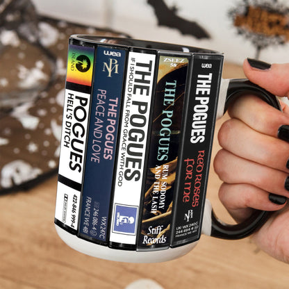 The Pogues Albums Cassette Collection Retro Accent Mug