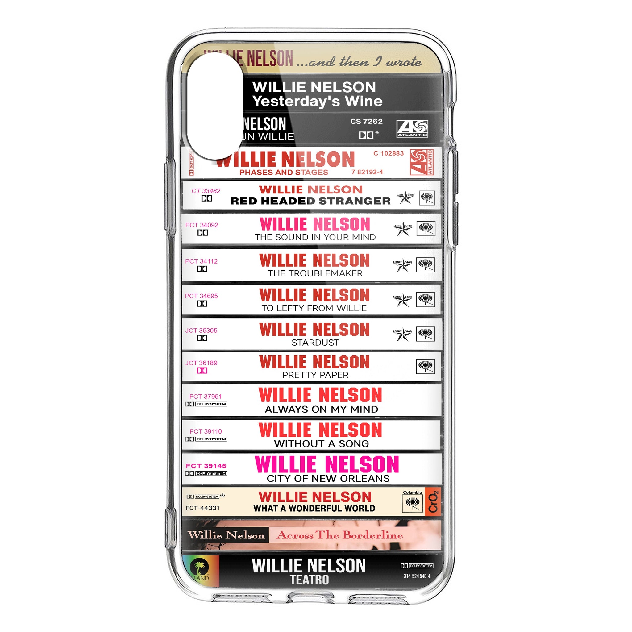 Willie Nelson Albums Cassette Collection Retro Phone Case
